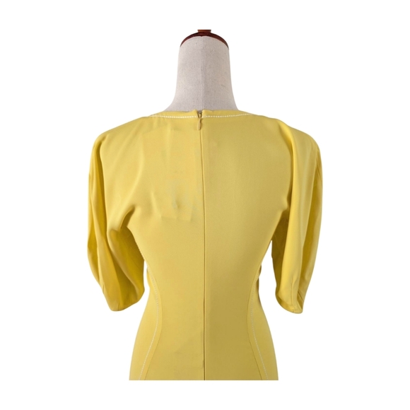 NWT MARNI Yellow Pleated Stretch -Crepe Midi Dress Size 38 - Picture 10 of 14